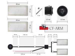 Rhino CF-ARM karbonszálas, kétfokozatú ülésfűtés, relés fokozatállítással
